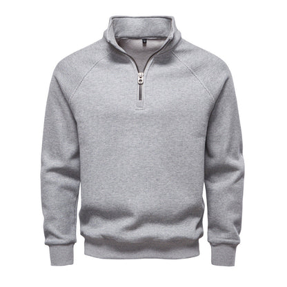 Pull en polyester avec fermeture éclair quart de tour pour homme