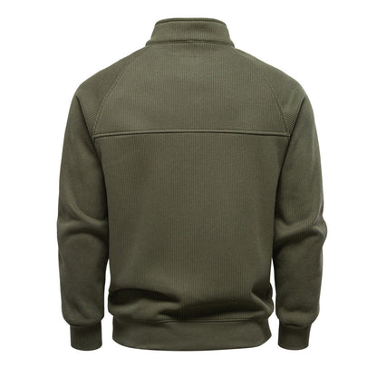 Pull en polyester avec fermeture éclair quart de tour pour homme