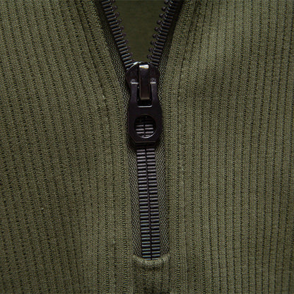 Pull en polyester avec fermeture éclair quart de tour pour homme