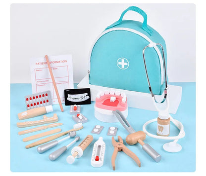 Coffret docteur et dentiste pour enfants, ensemble complet avec accessoires médicaux exposés