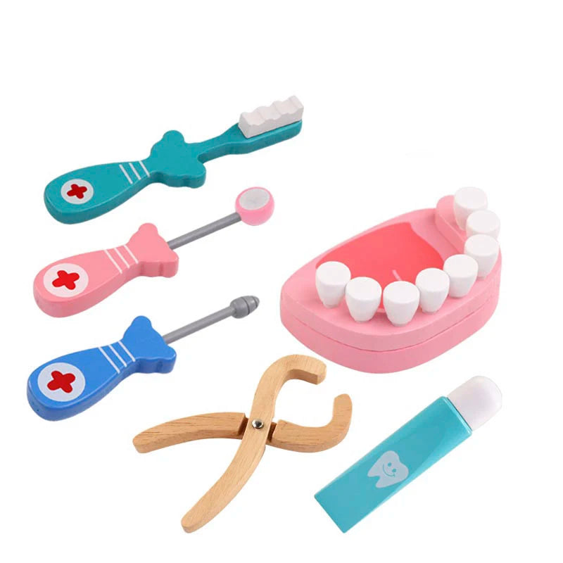 Coffret docteur et dentiste pour enfants, gros plan du stéthoscope et des outils médicaux