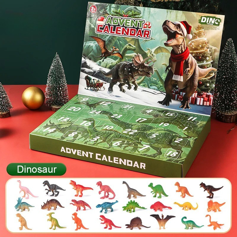 Calendrier de l'Avent Dinosaure, 24 jours, figurines classiques