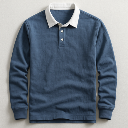 Polo en Coton et Maille Jersey - Col Rétro Contrasté