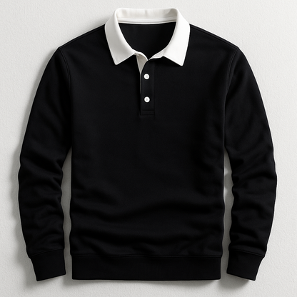 Polo en Coton et Maille Jersey - Col Rétro Contrasté