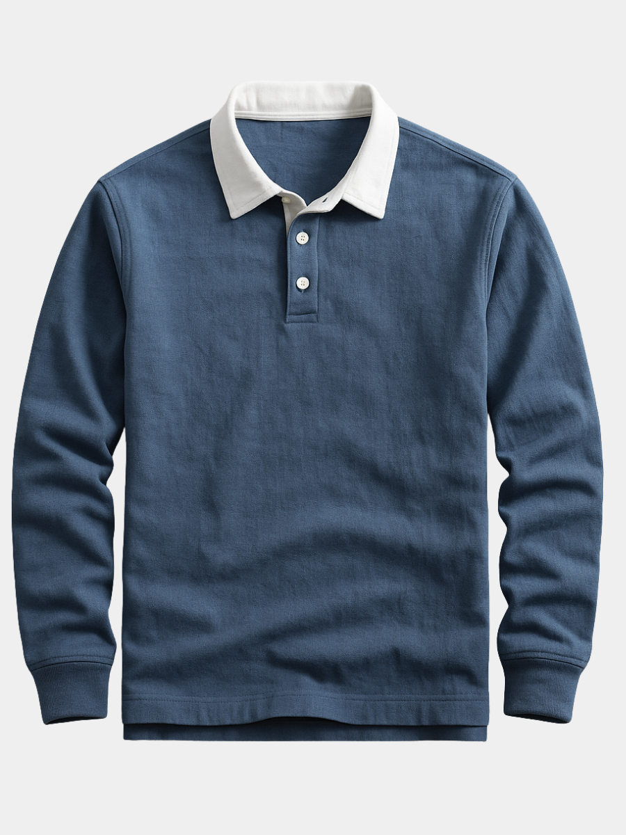 Polo en Coton et Maille Jersey - Col Rétro Contrasté