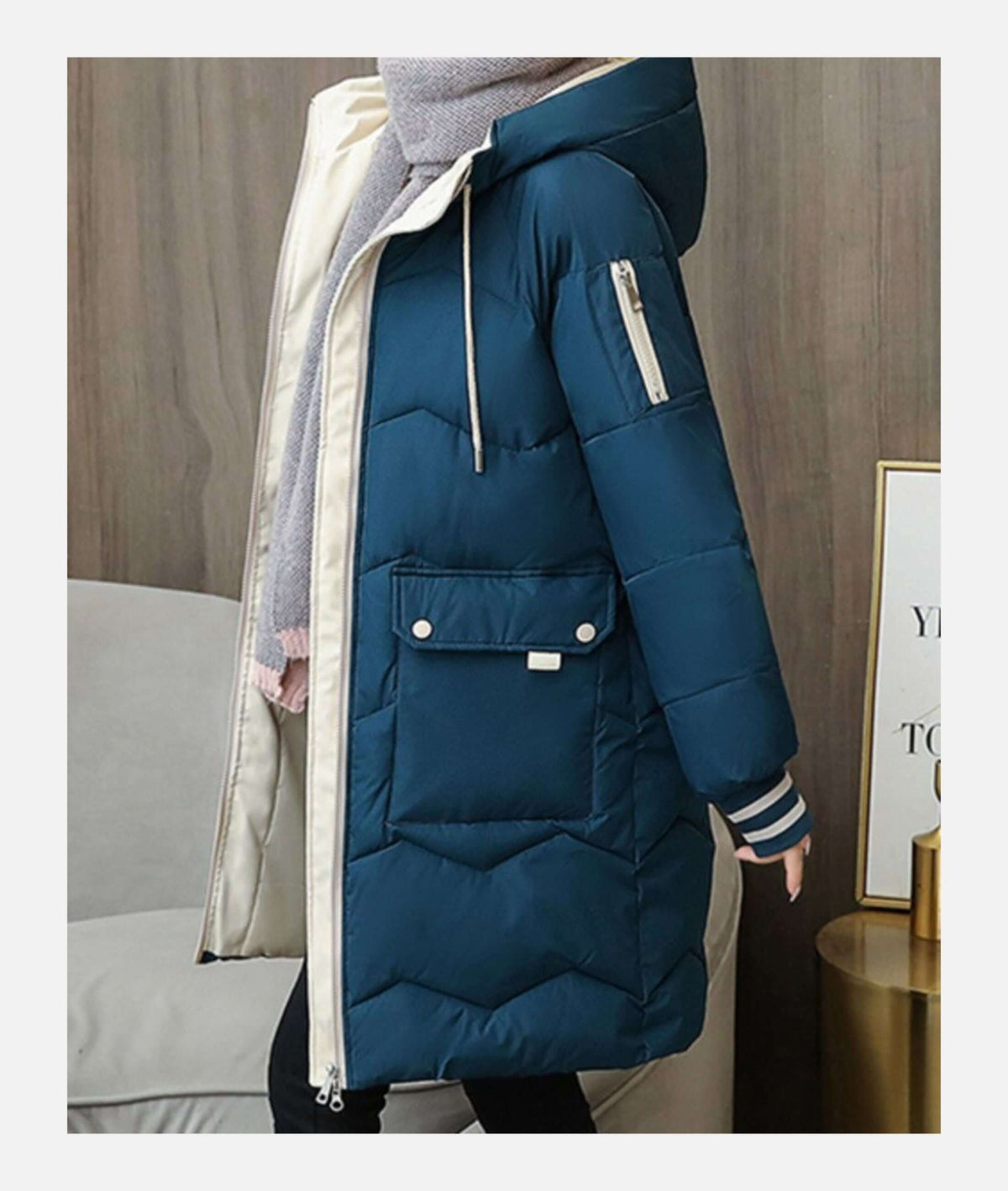 Manteau d'hiver pour femme avec capuchon