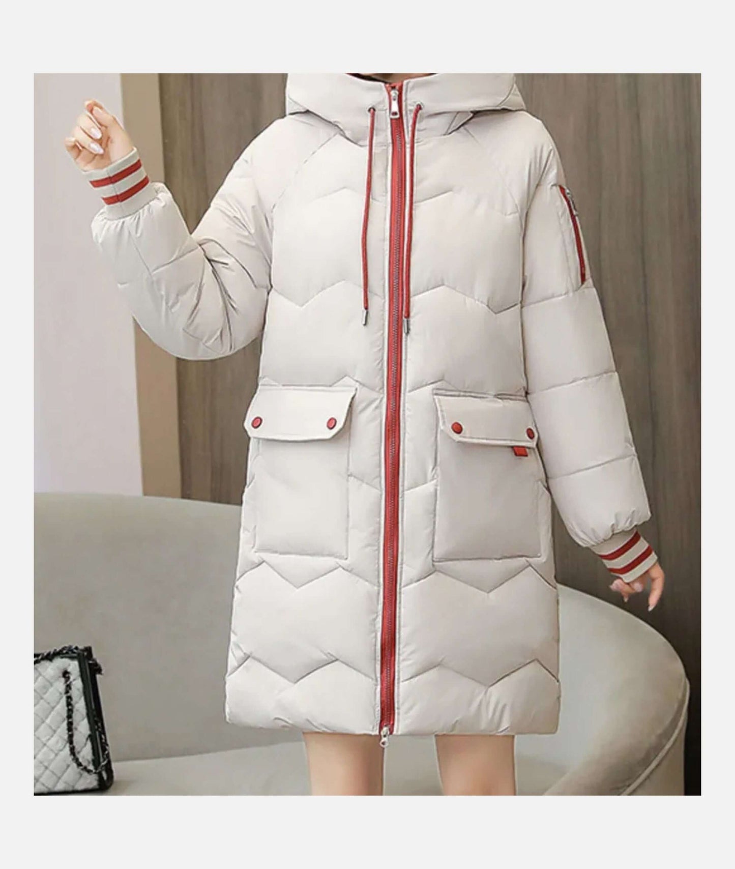 Manteau d'hiver pour femme avec capuchon