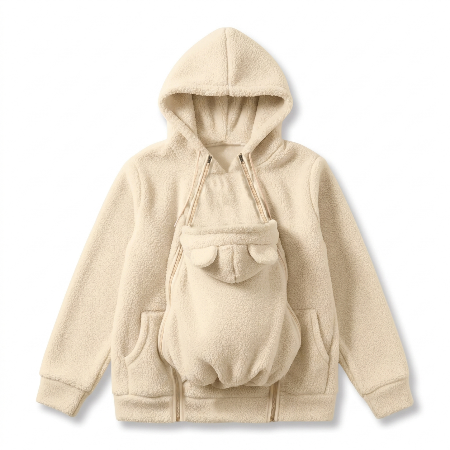 Sweat à Capuche de Portage en Polaire avec Poche Bébé Amovible