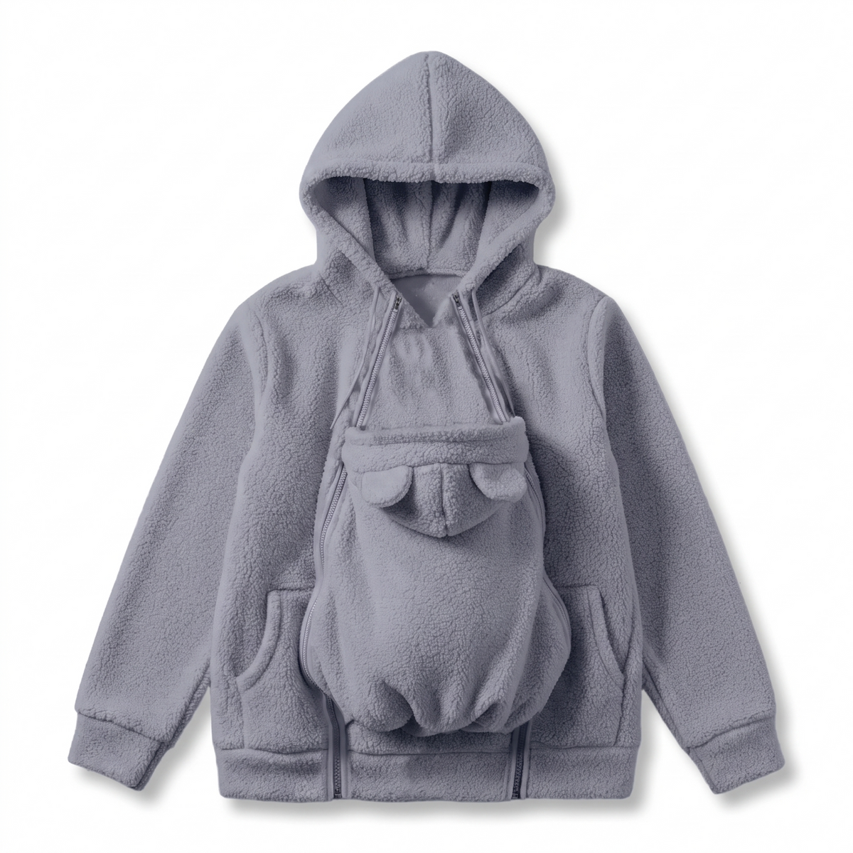 Sweat à Capuche de Portage en Polaire avec Poche Bébé Amovible