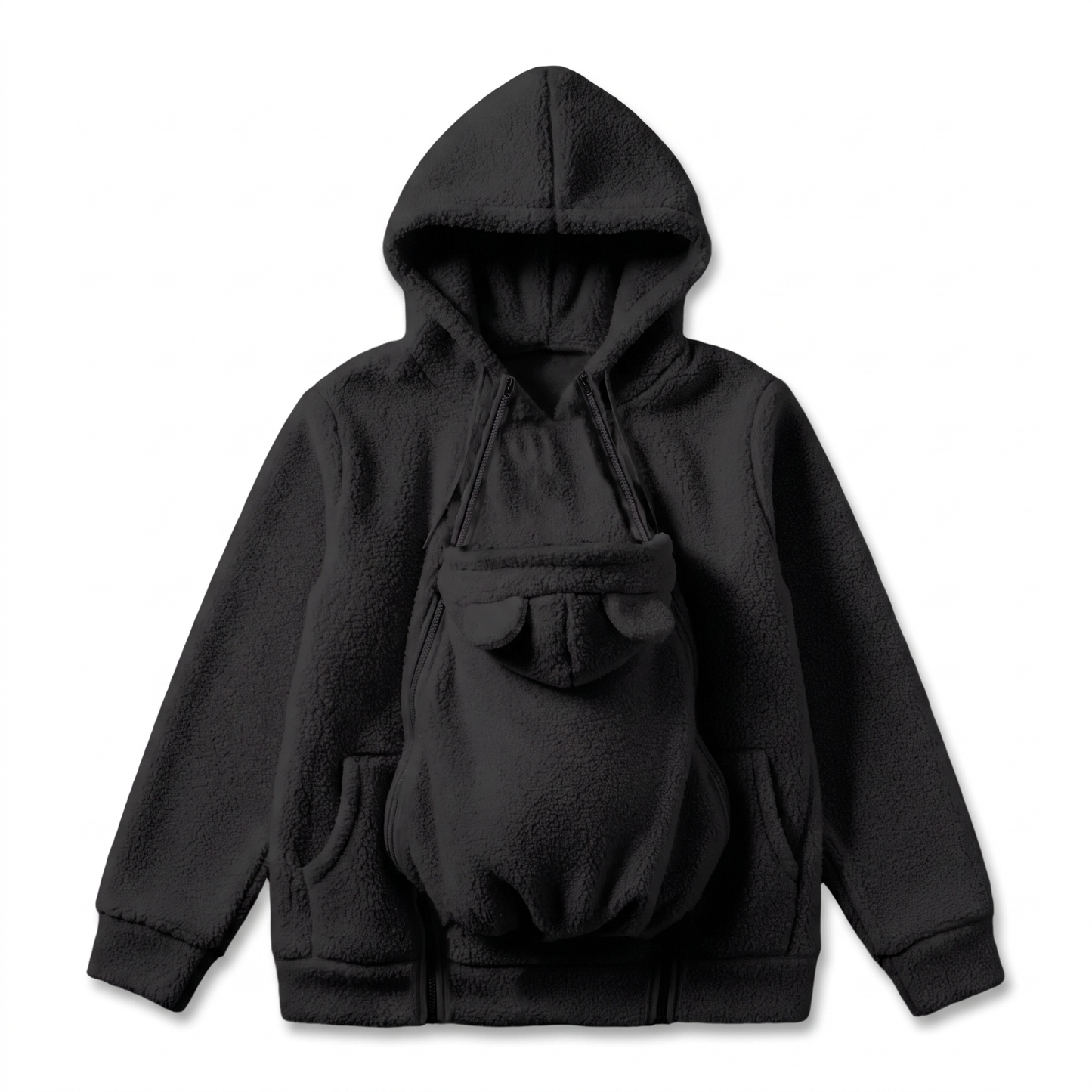 Sweat à Capuche de Portage en Polaire avec Poche Bébé Amovible