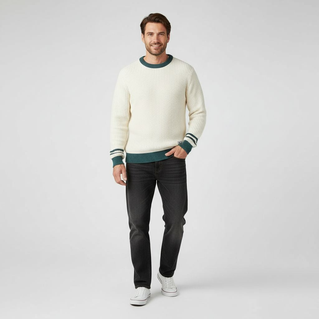 pull oversize homme en maille respirante, vue de face