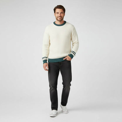 pull oversize homme en maille respirante, vue de face