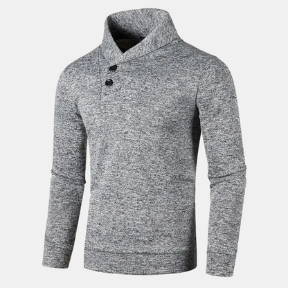 Détail des mailles du pull ajusté en coton pour homme