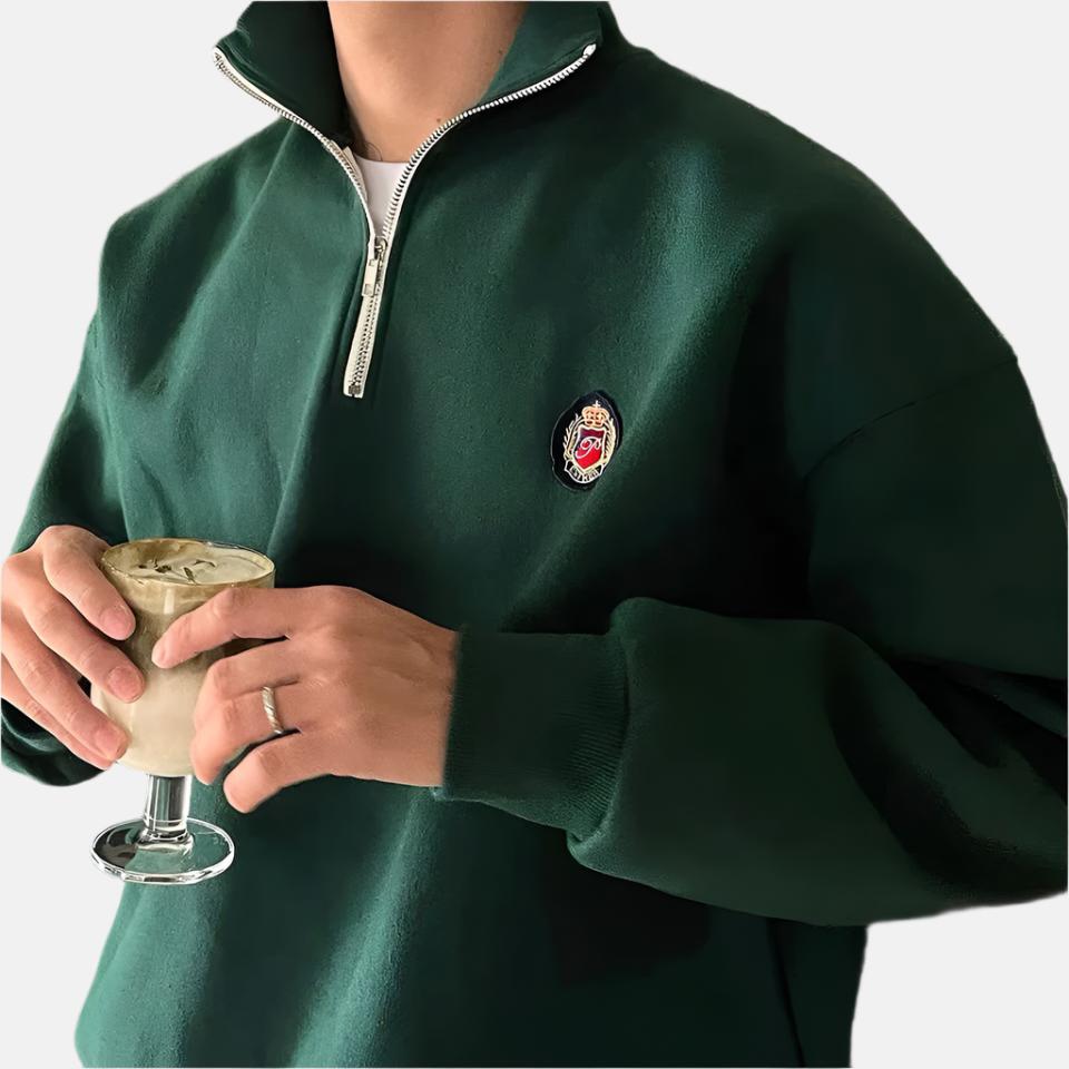 Pull en coton homme coupe décontractée, vue de profil