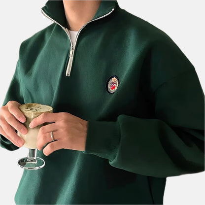 Pull en coton homme coupe décontractée, vue de profil