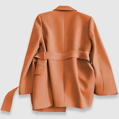 Ensemble veste blazer effet cape et ceinture ajustée, vue d'ensemble