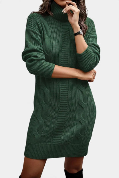 Robe en maille pour femme avec col roulé