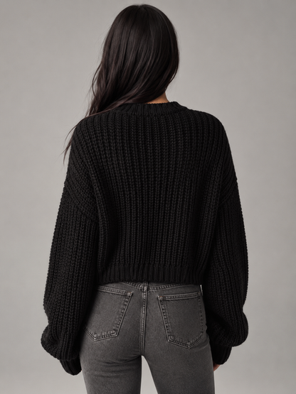 chandail oversized en maille épaisse, vue arrière