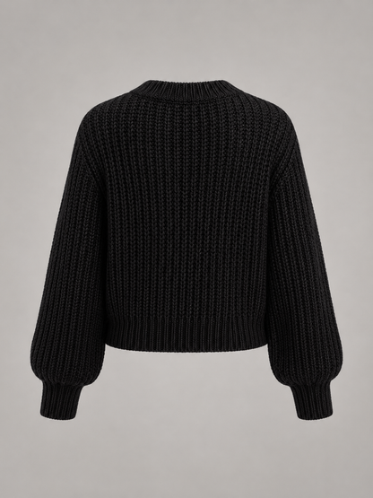 chandail oversized en maille épaisse, détail de la maille