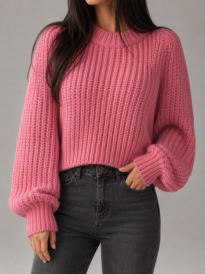 chandail oversized en maille épaisse, détail du col