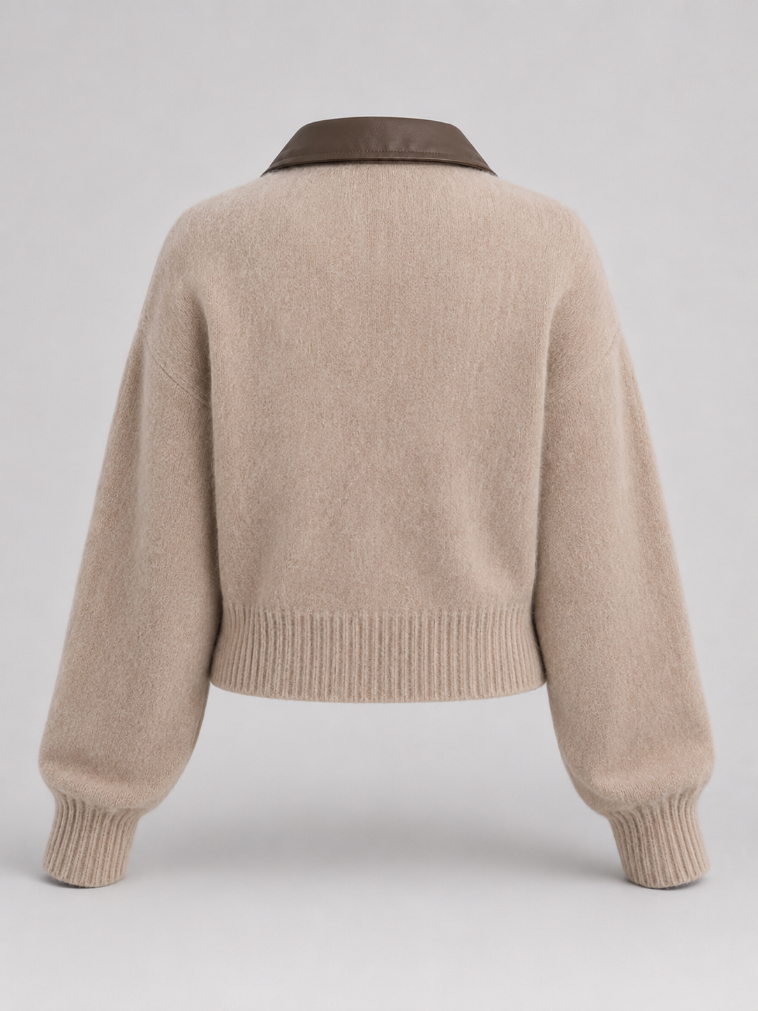 cardigan en maille douce, détail de la fermeture éclair
