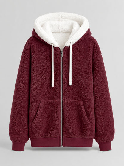 Veste matelassée à capuche pour femme avec doublure sherpa