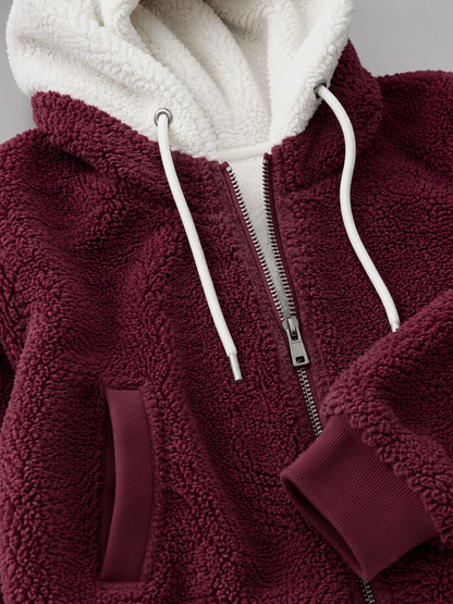 Veste matelassée à capuche pour femme avec doublure sherpa