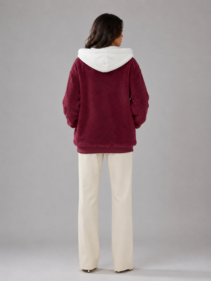 Veste matelassée à capuche pour femme avec doublure sherpa