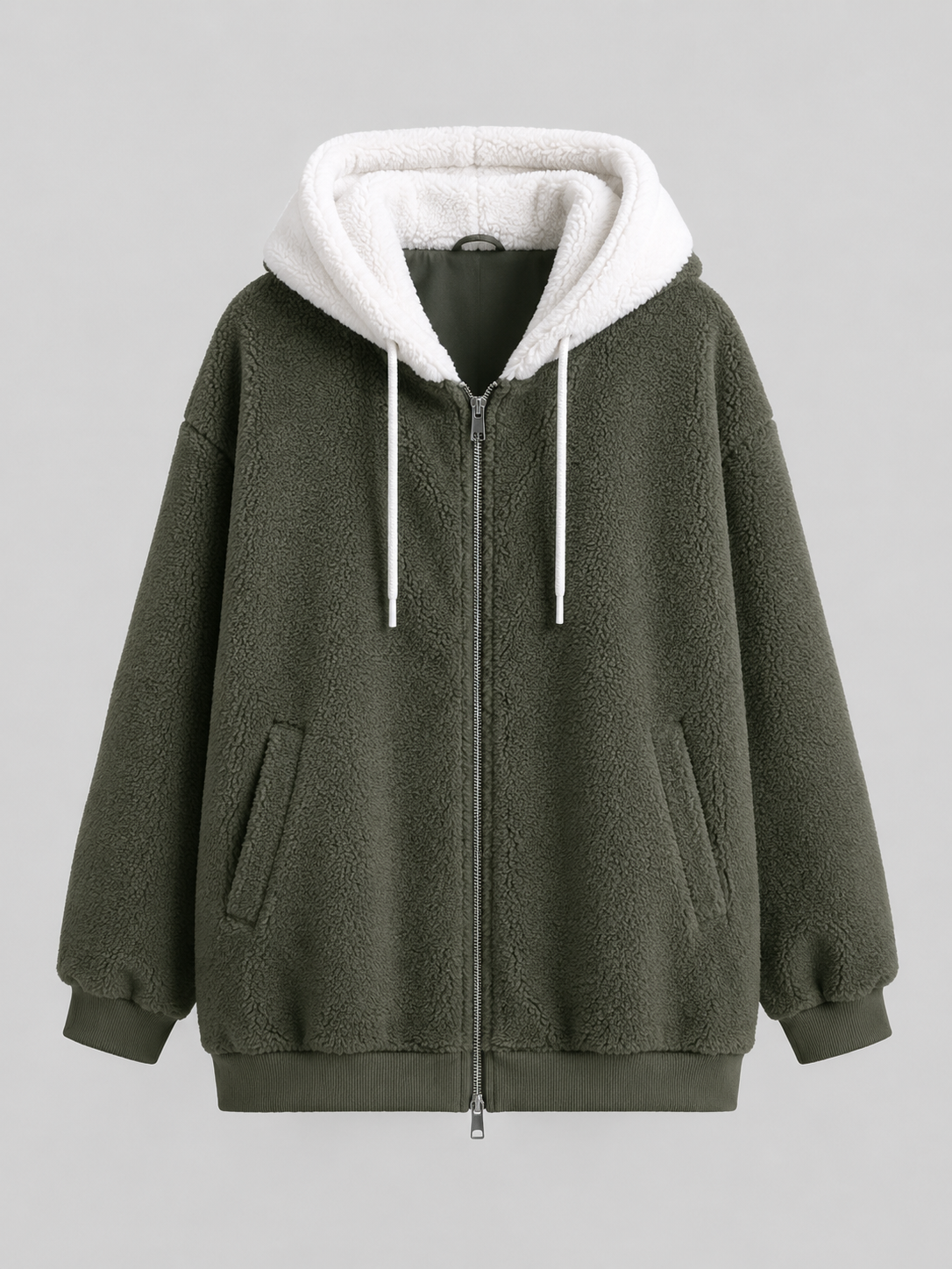 Veste matelassée à capuche pour femme avec doublure sherpa