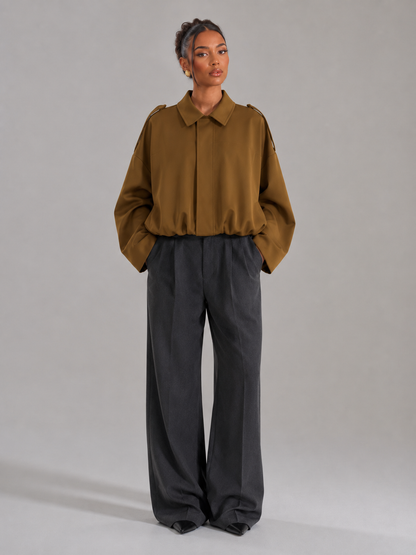 Veste utilitaire décontractée pour femme, couleur Beige