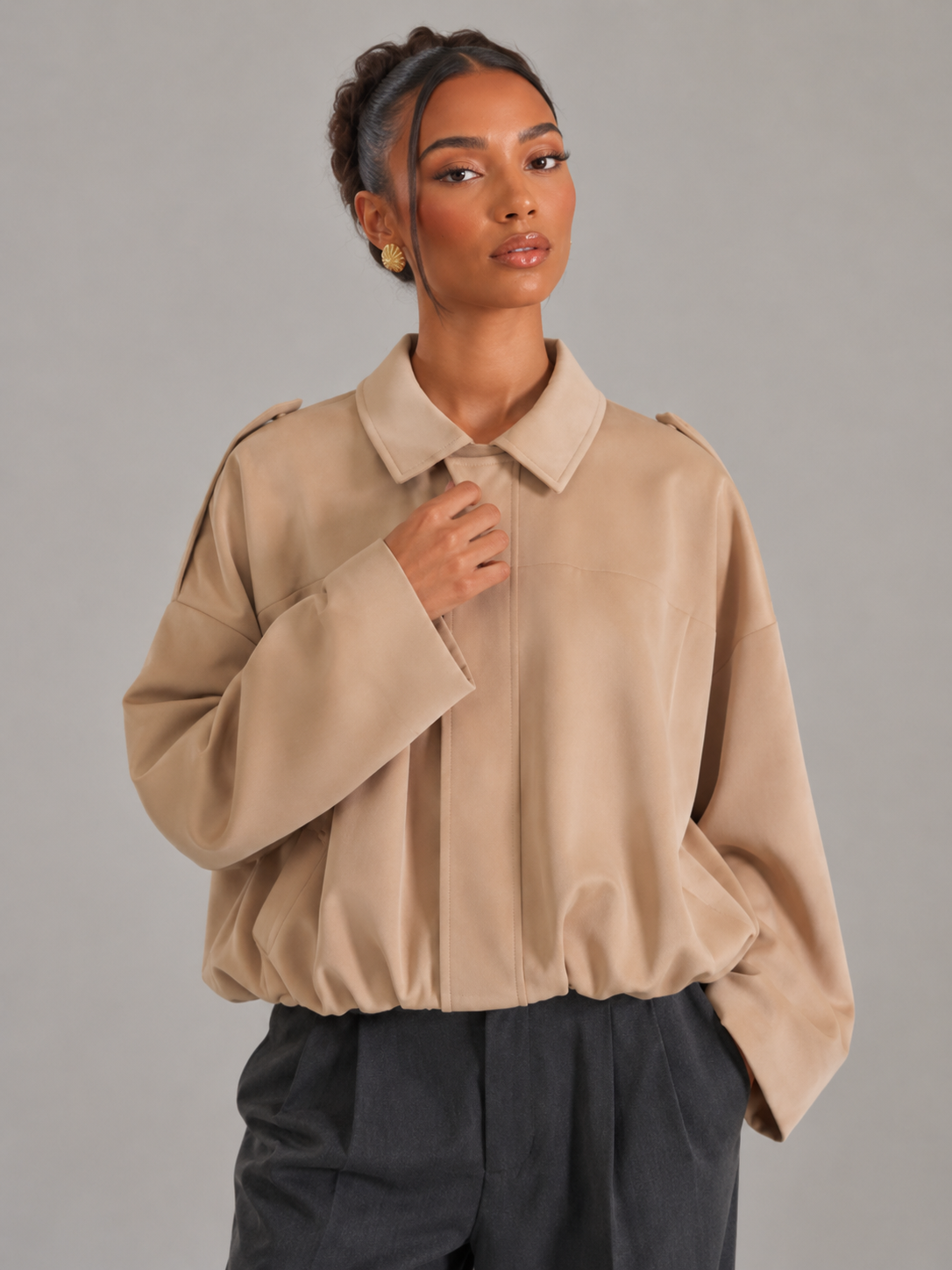Veste utilitaire décontractée pour femme, couleur Vert