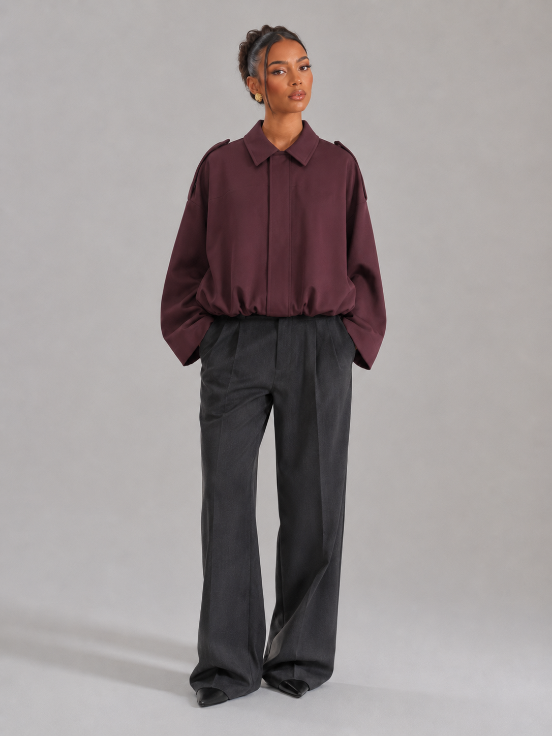 Veste utilitaire décontractée pour femme, couleur Brun