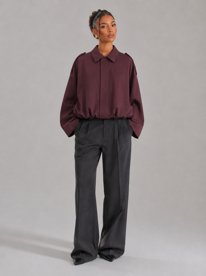 Veste utilitaire décontractée pour femme, couleur Brun