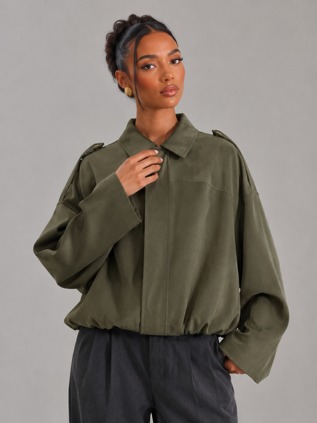 Veste utilitaire décontractée pour femme, couleur Noir