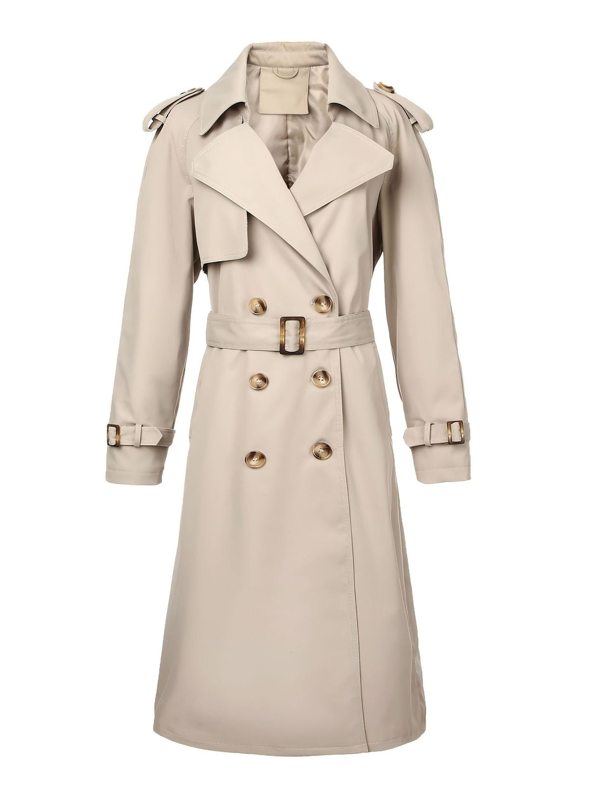 Vue de dos du trench-coat long avec ceinture