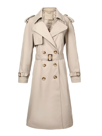 Vue de dos du trench-coat long avec ceinture