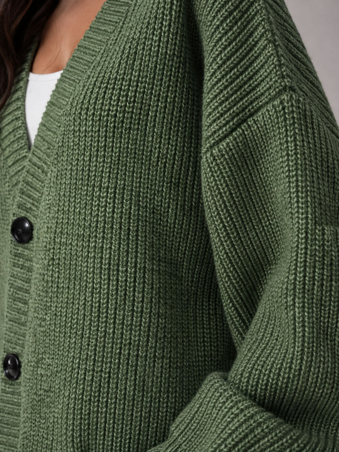cardigan oversisé en maille épaisse, couleur noir
