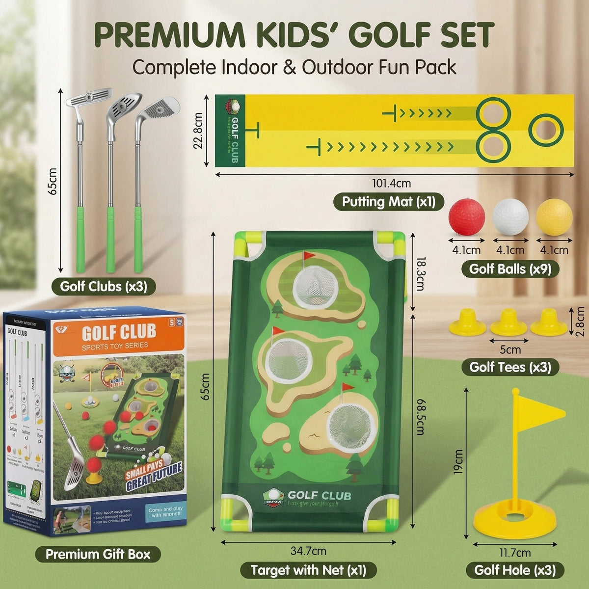 Enfants jouant au mini-golf chacun à son tour, en intérieur