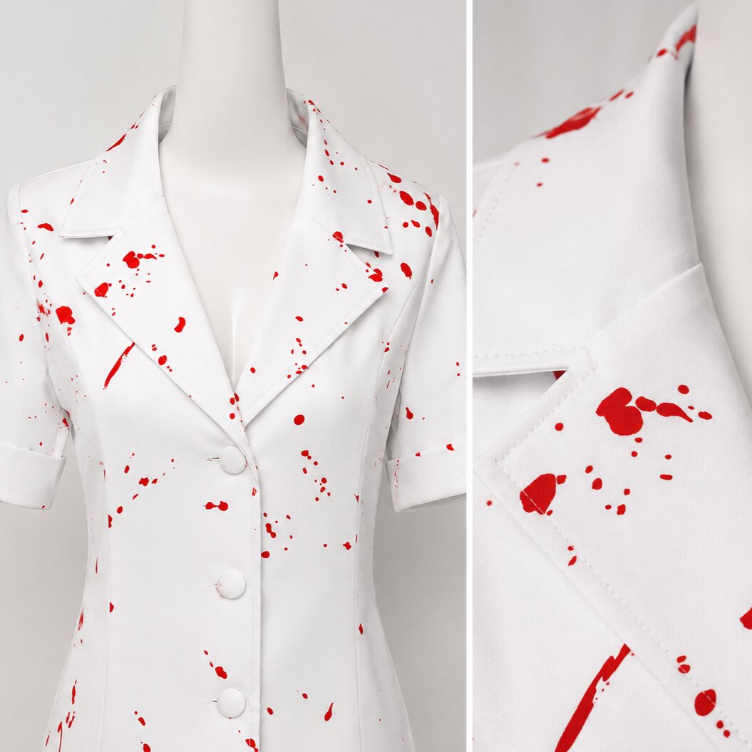 costume d'infirmière ensanglantée, avec accessoires