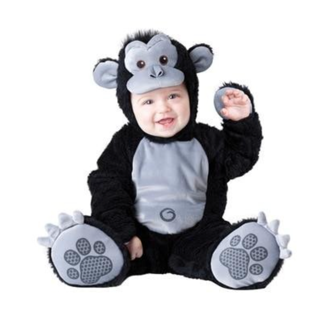Bébé portant une combinaison de Halloween motif gorille