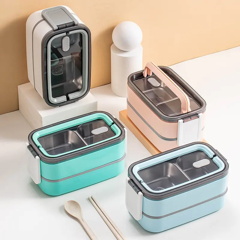Lunchbox bento à double compartiment, vue de face