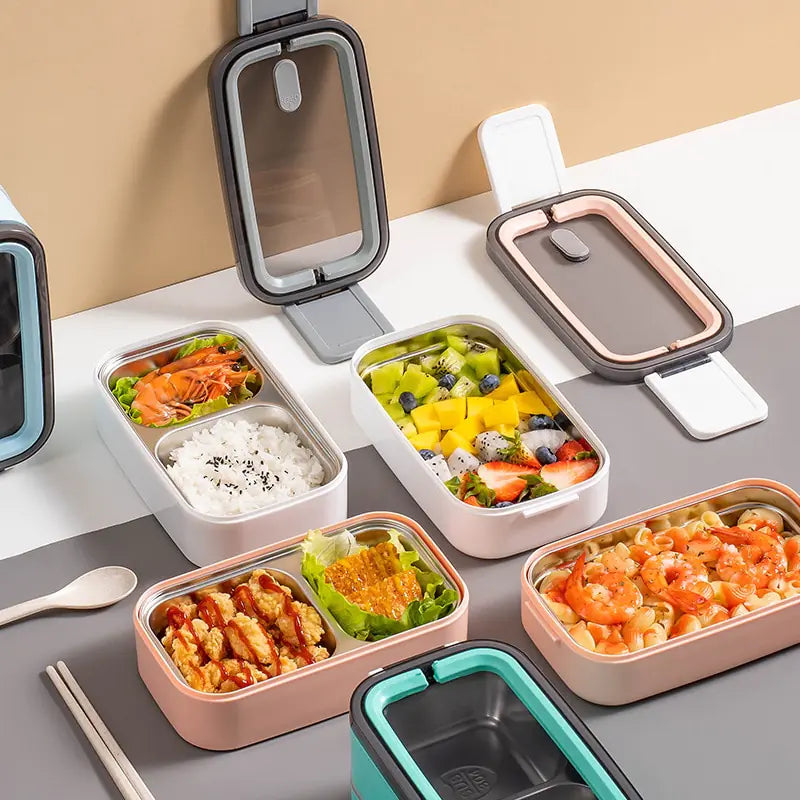 Lunchbox à double compartiment, vue de côté
