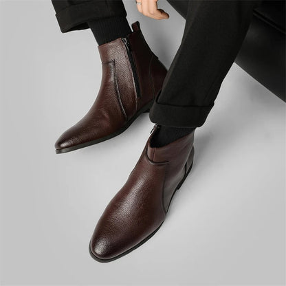 bottes en cuir noires, vue de derrière