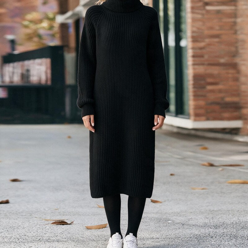 robe femme col roulé, vue de face