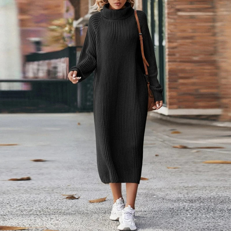 robe femme col roulé, vue de dos