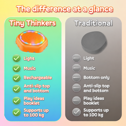Comparatif entre les dalles interactives et un jouet d'équilibre traditionnel