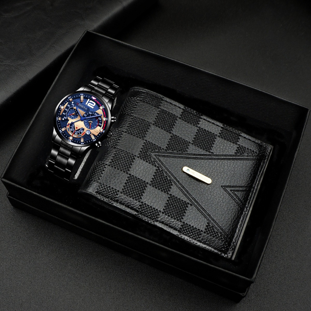 Coffret homme noir et bleu
