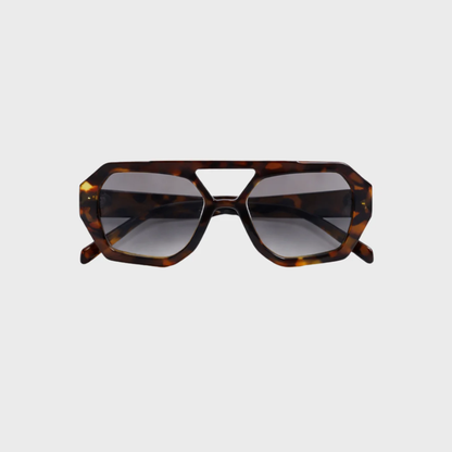 Occhiali da Sole Oversize – Montatura Tartarugata Geometrica di Tendenza