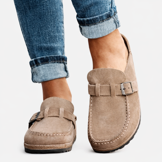 Sabots Femme Confort Avec Boucle – Chaussures Casual Style Suédine