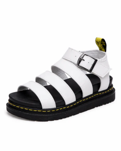 Sandales Compensées Femme – Brides Multiples & Boucle Ajustable, Plateforme Confort Été